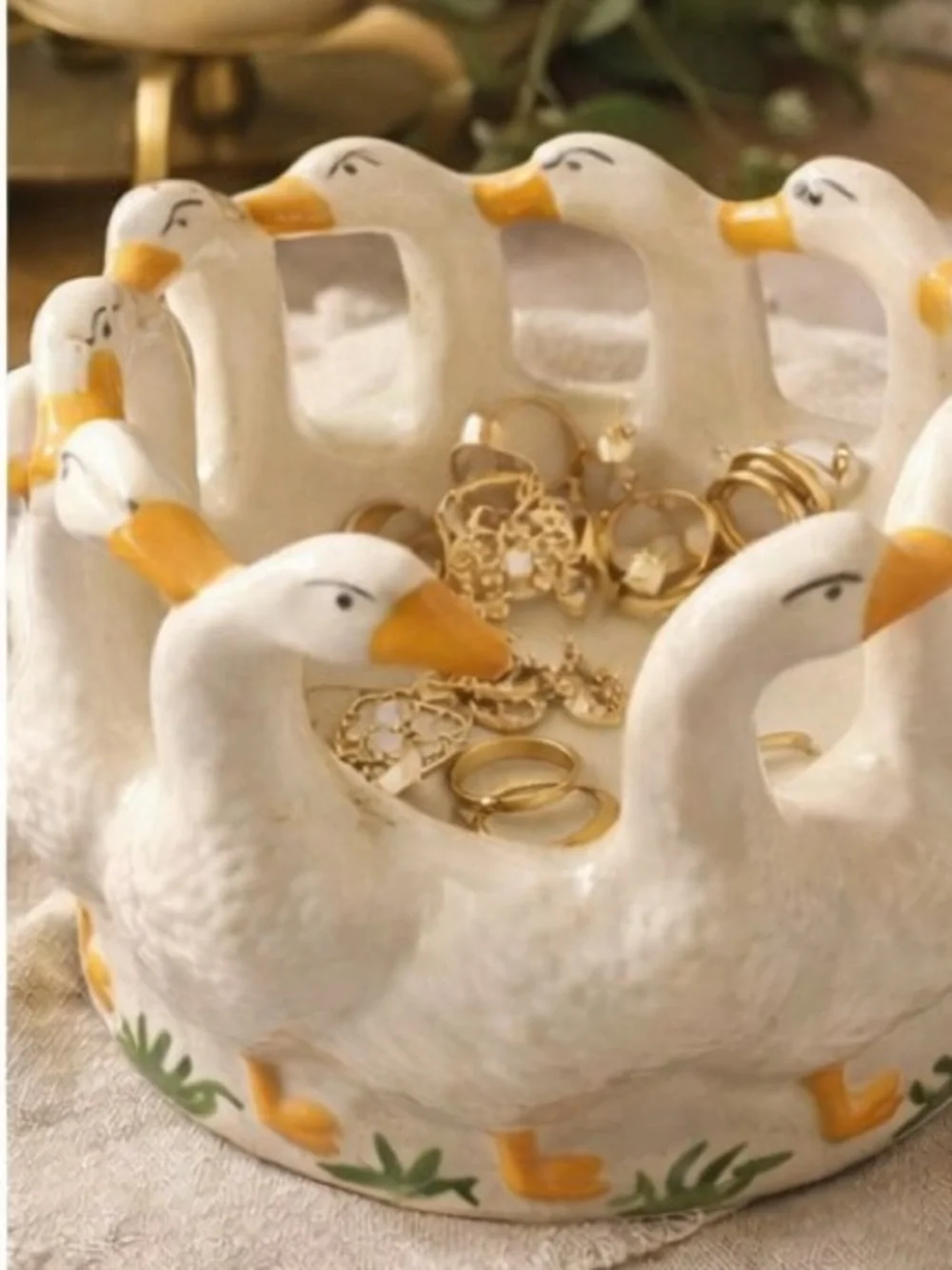 Vintage Holland Mold Gaggle of Geese Planter Ceramic Cottagecore Decor